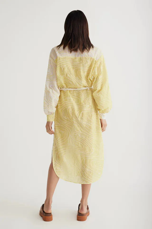Antipodean Surge Belted Shirt Dress in Zest