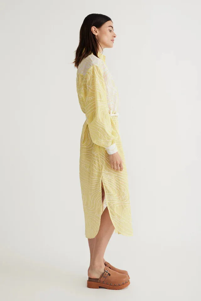 Antipodean Surge Belted Shirt Dress in Zest