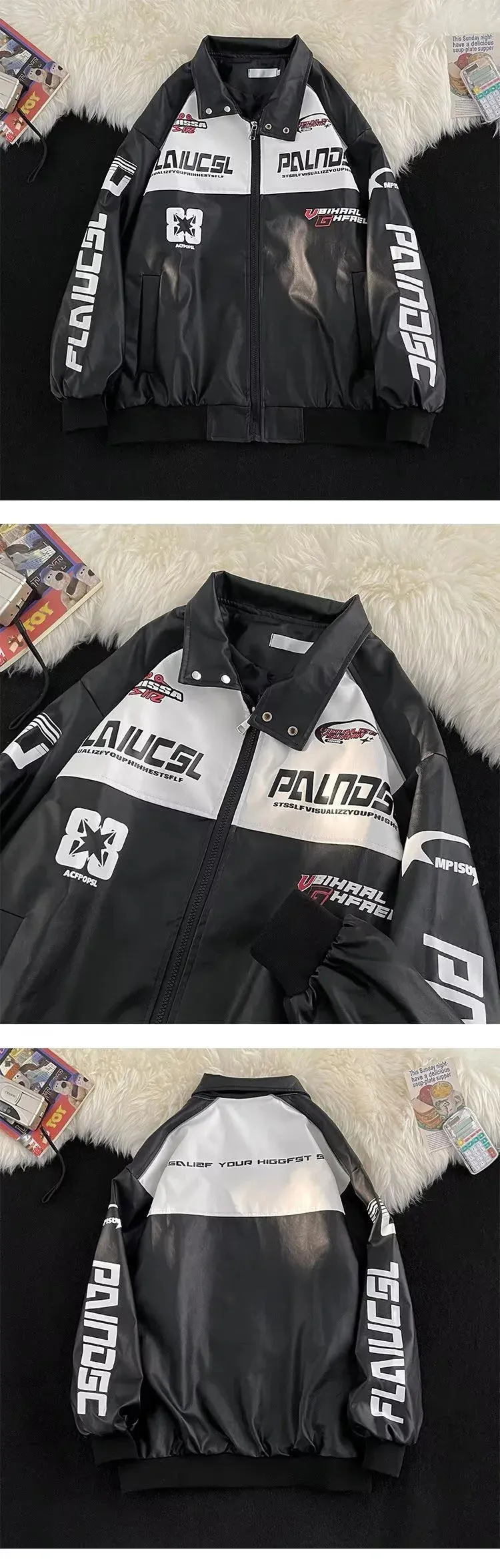 Baseball Bomber jacket Autumn winter warm clothing leather jacket Outdoor motorcycle travel jacket trend