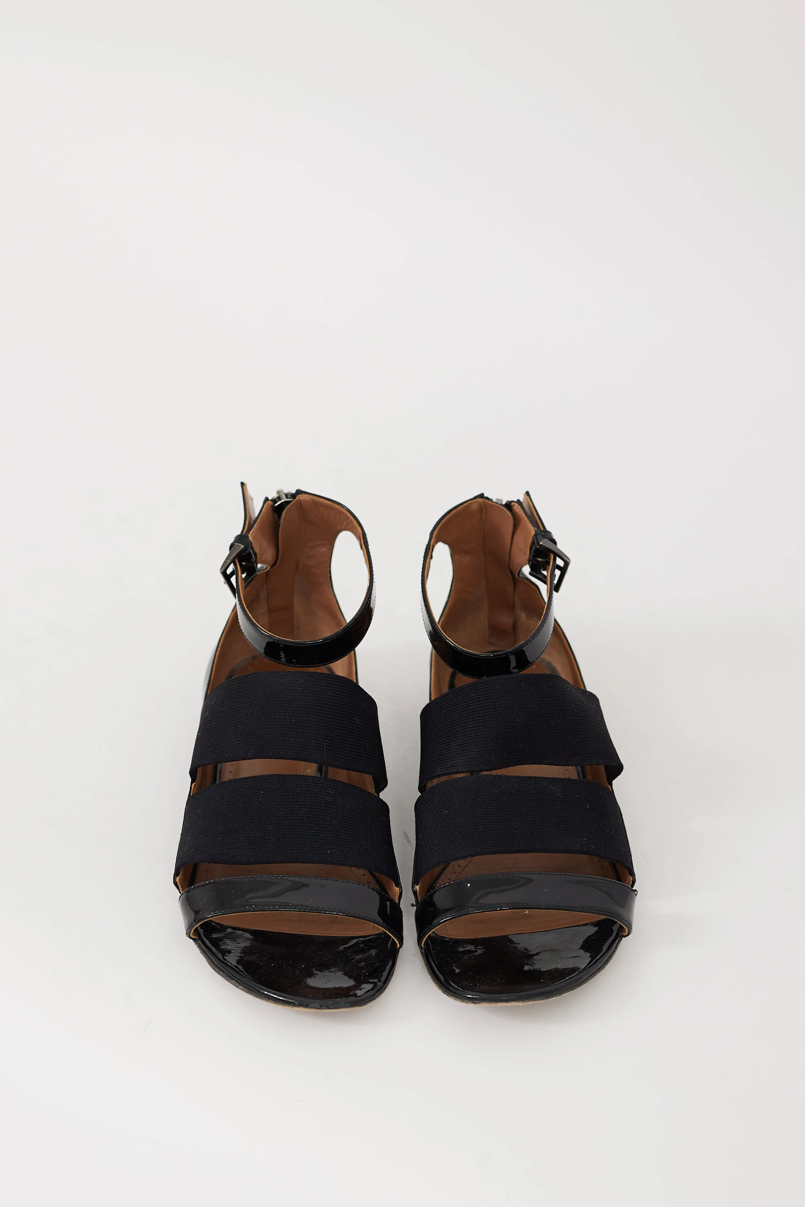 Black Patent Leather Strappy Sandal