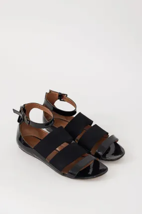 Black Patent Leather Strappy Sandal