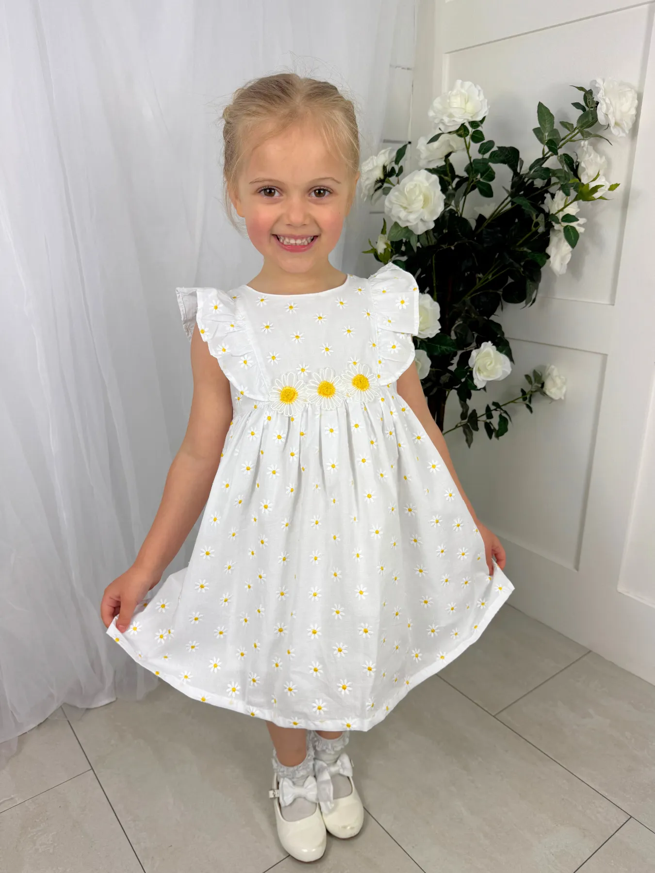 Deolinda 'Sunny' Yellow Flower Dress
