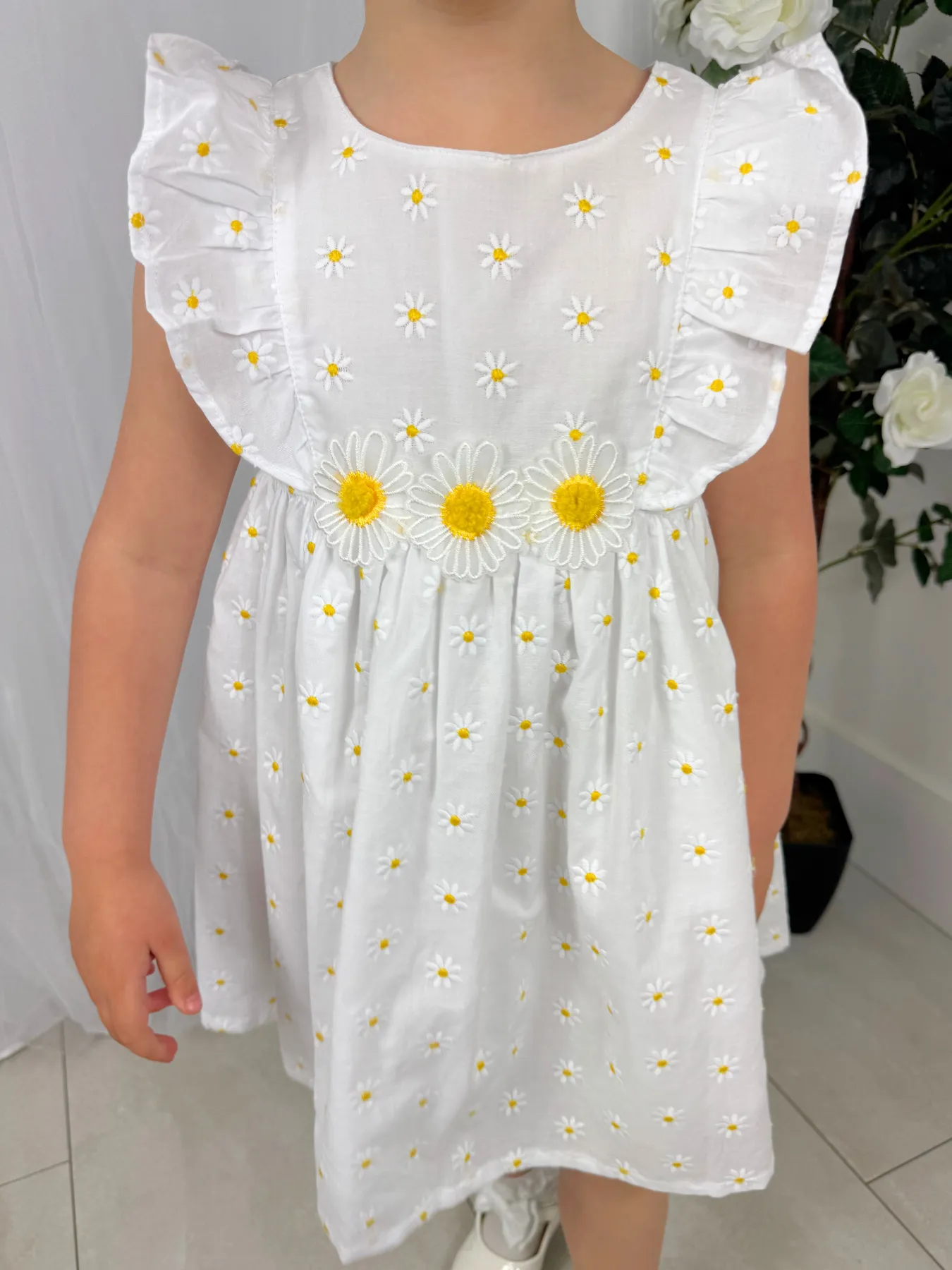 Deolinda 'Sunny' Yellow Flower Dress