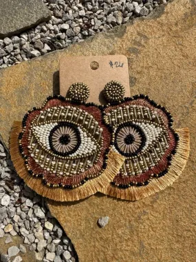 Fringed Iris Earrings