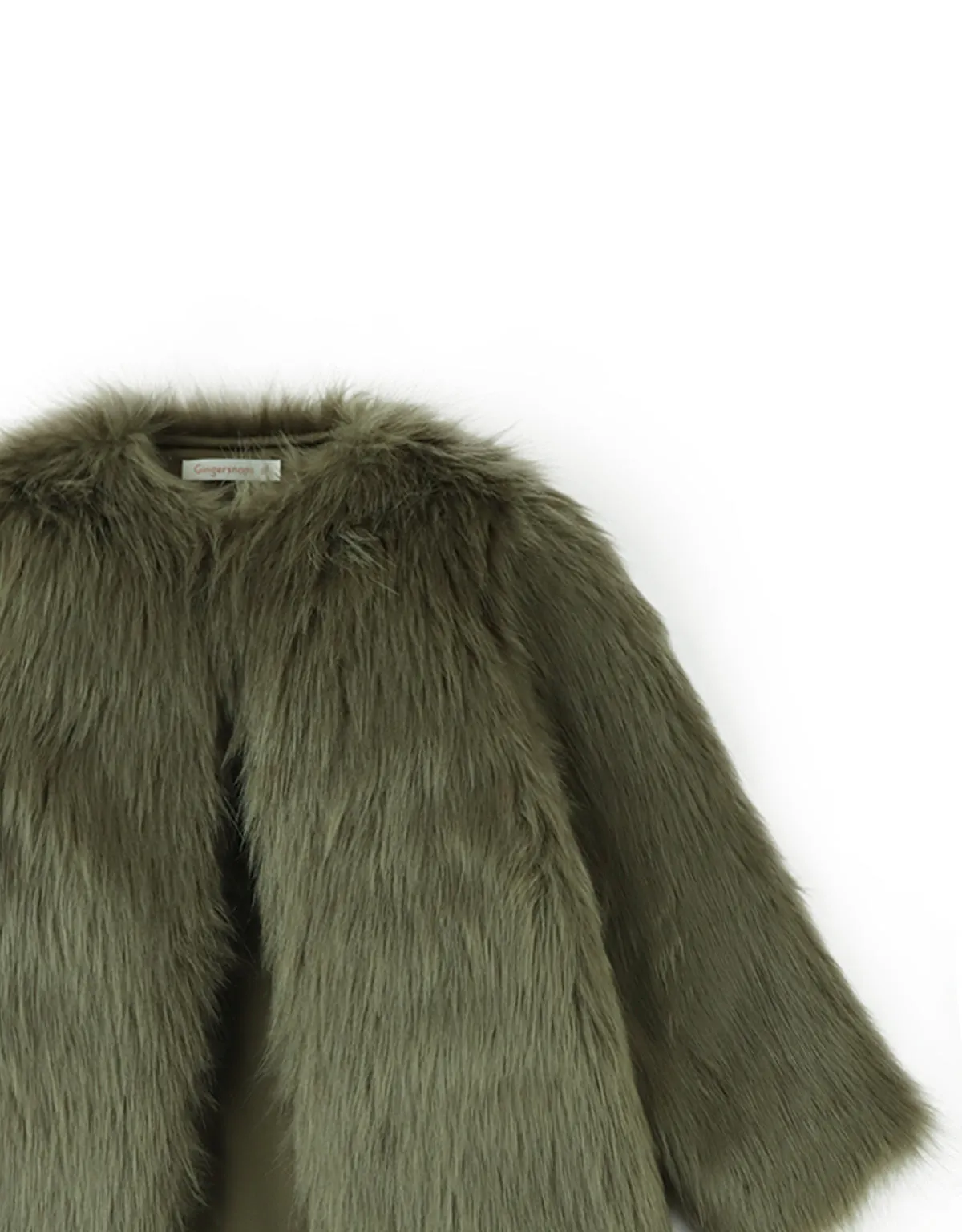 GIRLS COAT IN CRIMPED FRINGED POLY FUR