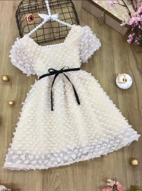 Girls Patchwork Ribbon Casual Dress