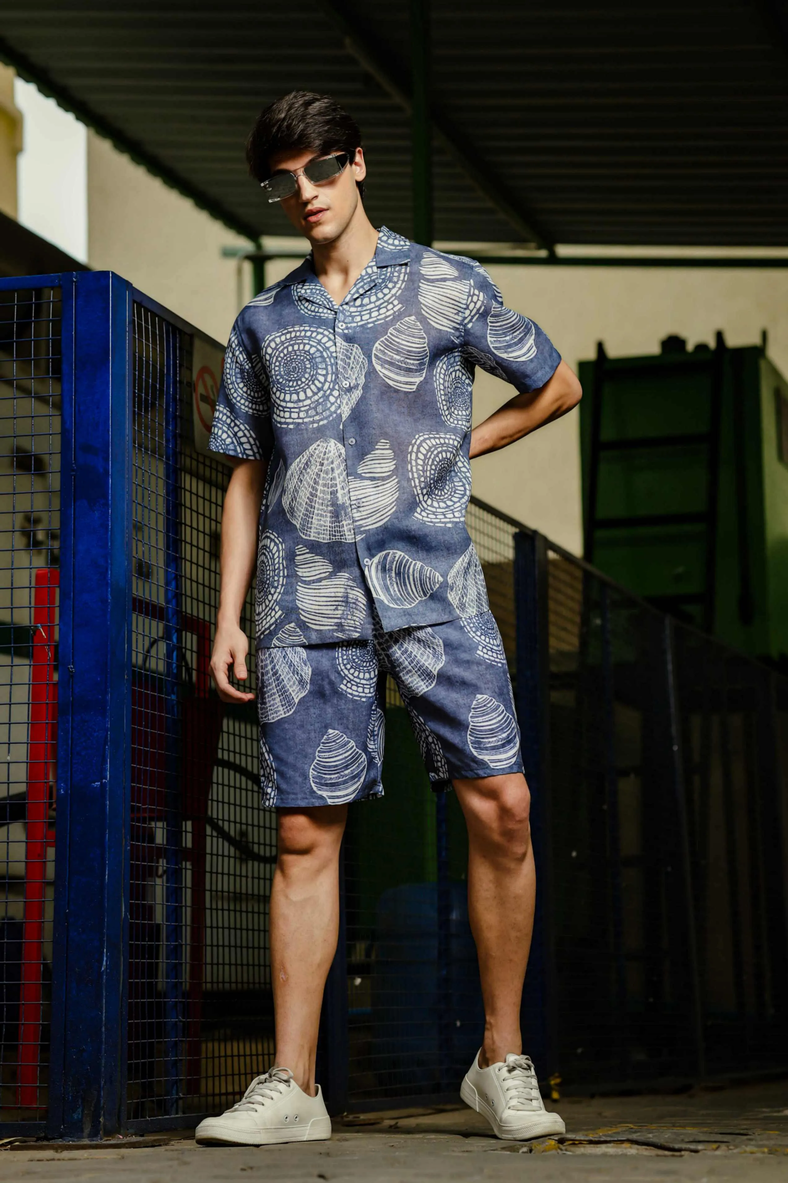 Grey Tropical Conch Printed Co-ord Set
