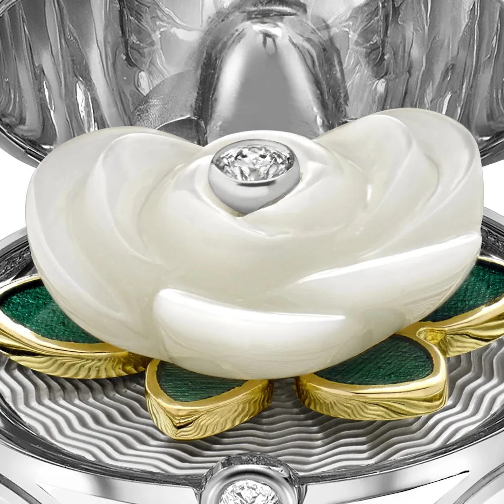 Guilloché Enamel Carved Mother of Pearl Surprise Locket