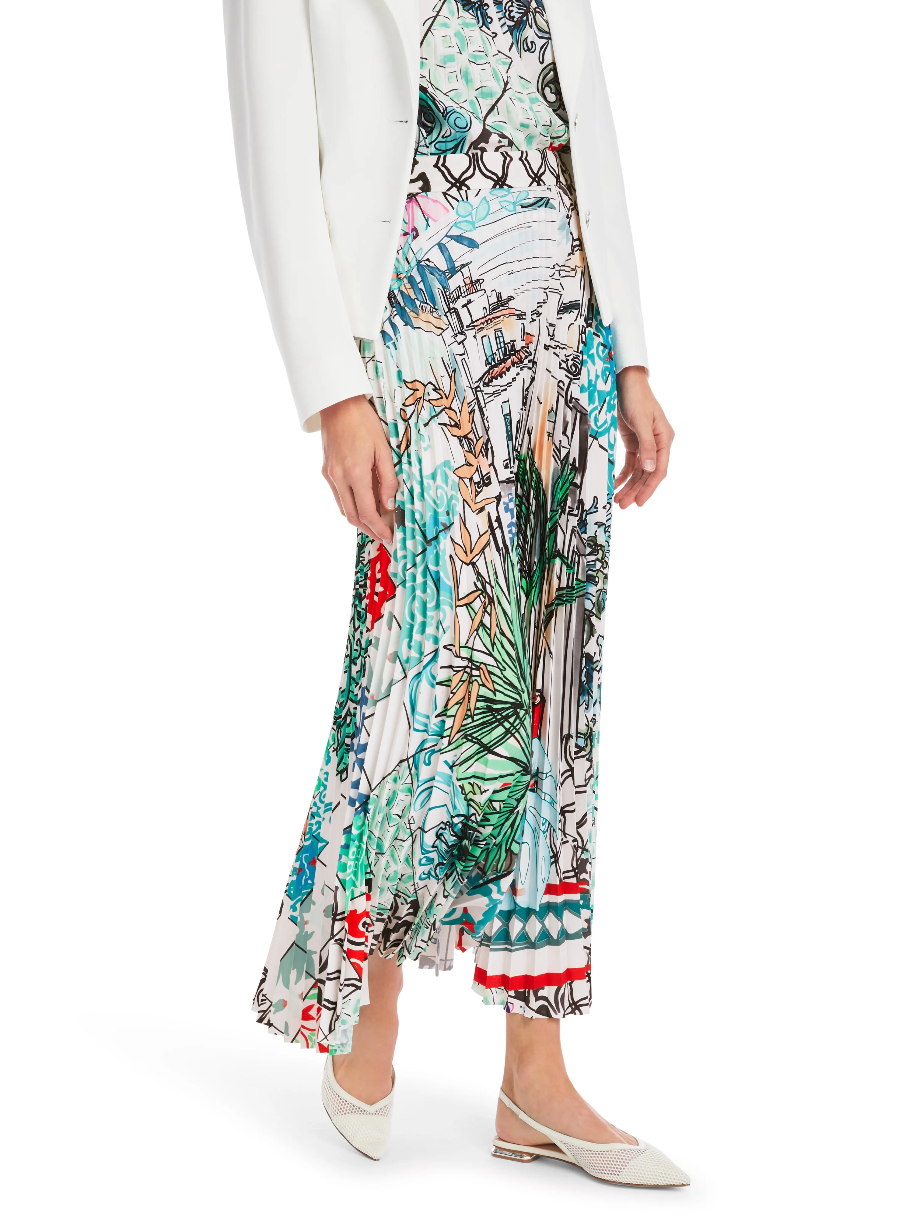MARC CAIN Leaf Printed Skirt
