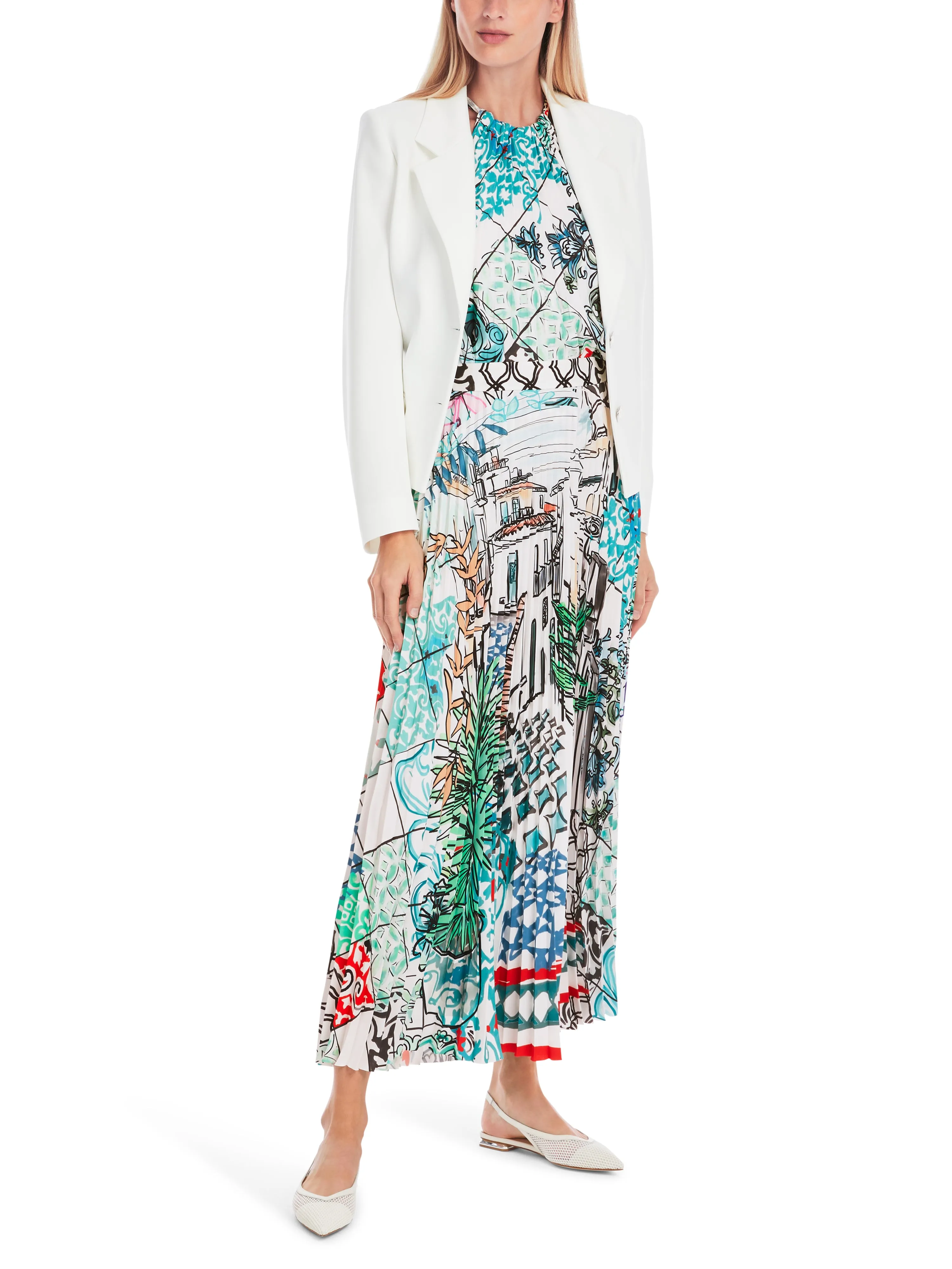 MARC CAIN Leaf Printed Skirt