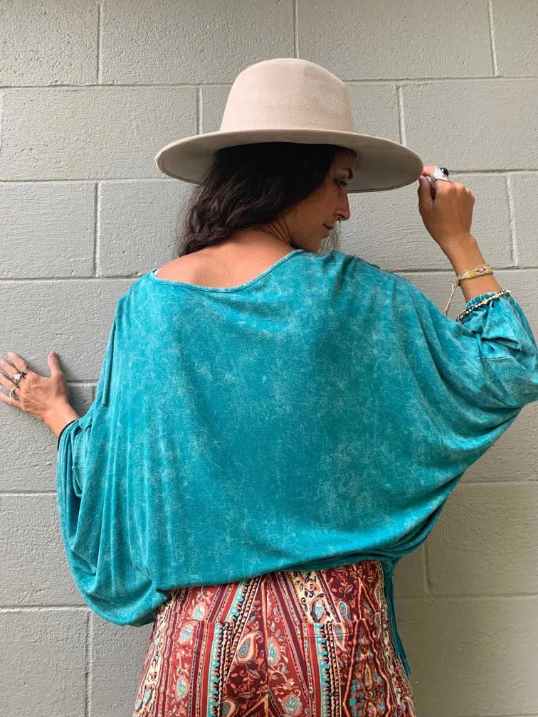 Navajo Acid Washed Fringed Tee