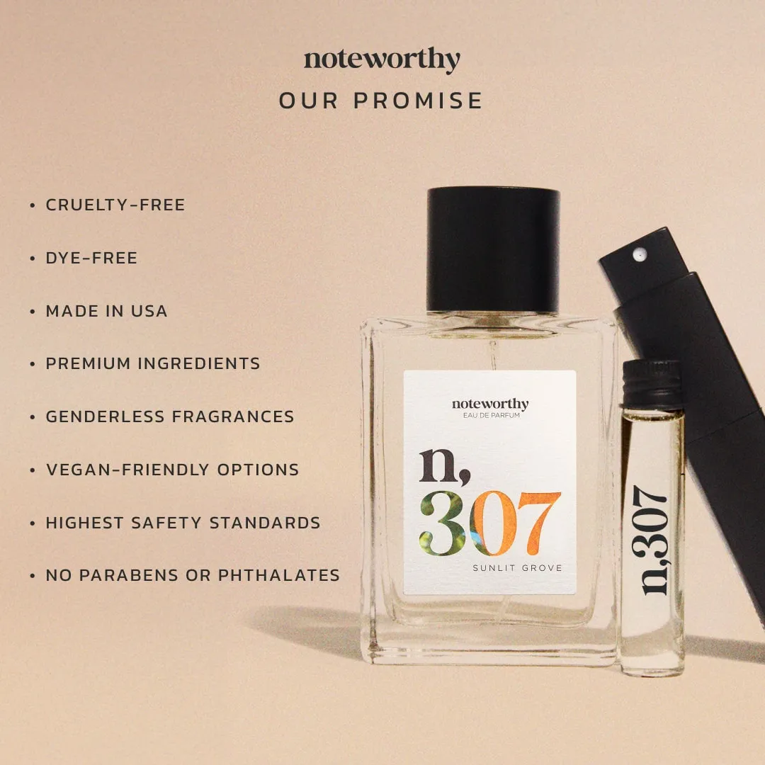 Noteworthy n,307 Eau De Parfum | Sunlit Grove | Mandarin and Sandalwood Fragrance