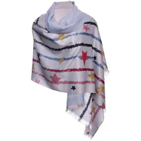 Zelly Blue Stars & Stripes Pashmina Scarf